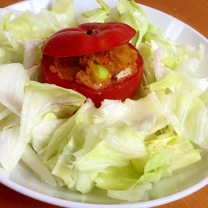 トマト丸ごとカボチャサラダ( *´艸｀)